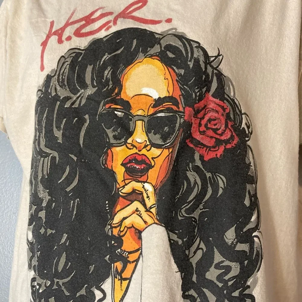 H.E.R. Tan Graphic Tshirt - Picture 3 of 5